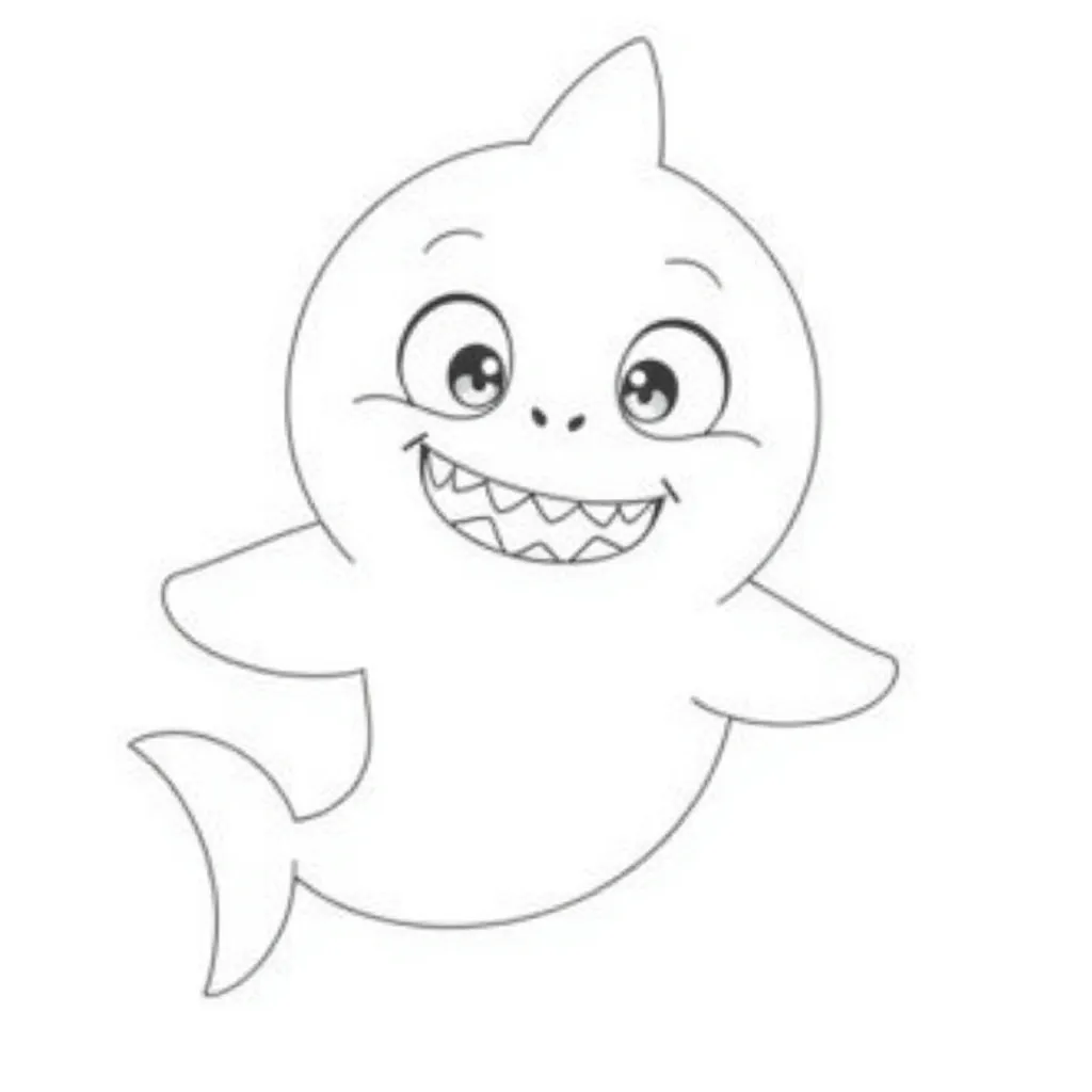 Baby Shark Basic Pose صفحات التلوين