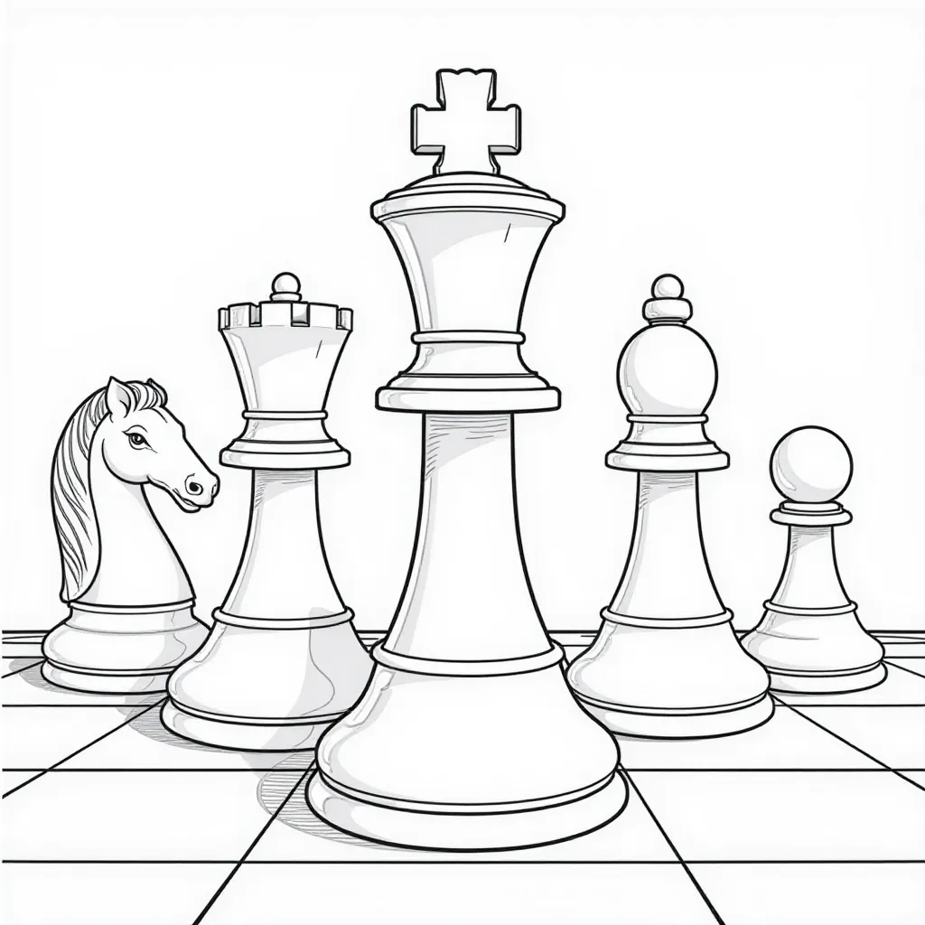 国际象棋棋子 صفحات التلوين