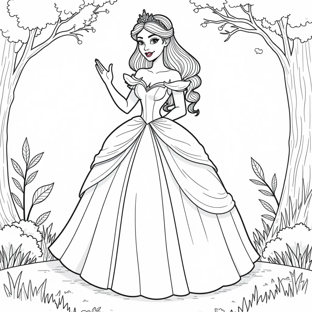The princess in the fairy tale صفحات التلوين