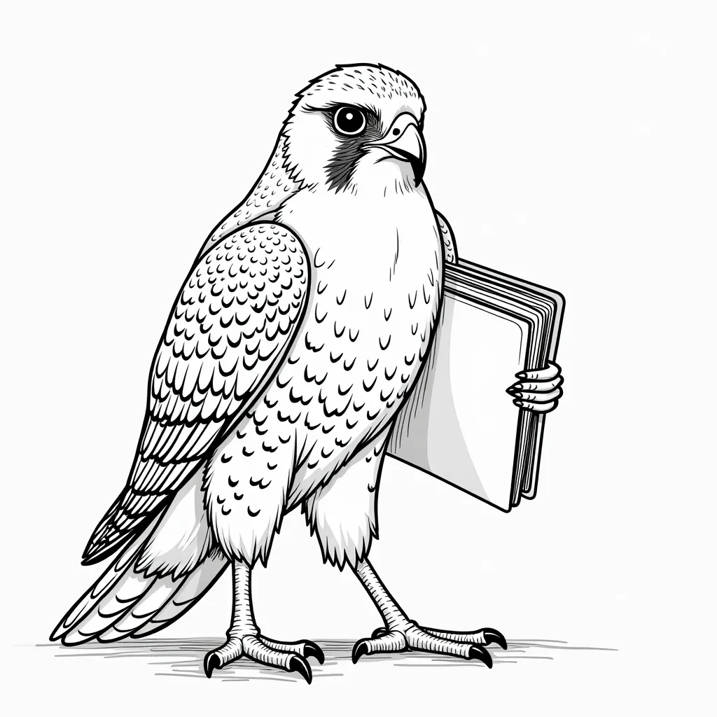 a peregrine falcon Carrying a folder coloring pages