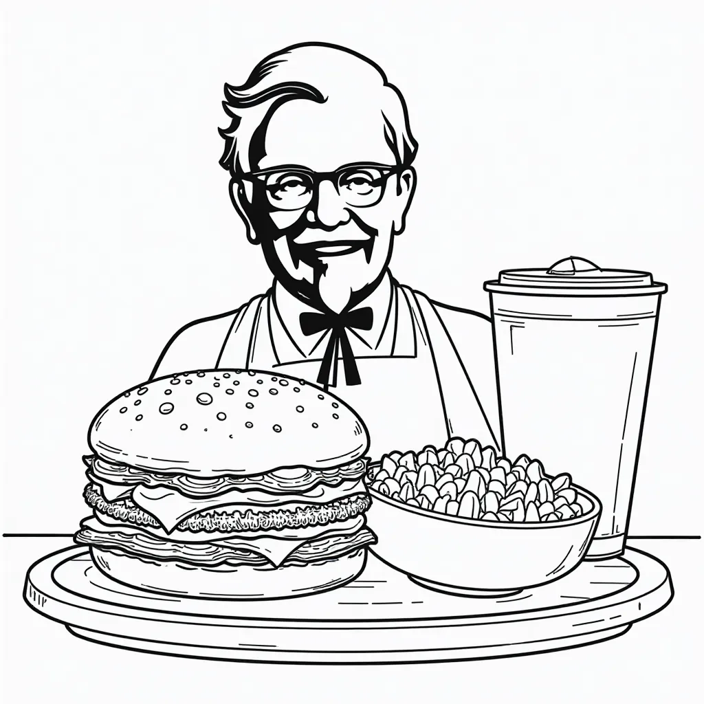 kfc meal food صفحات التلوين