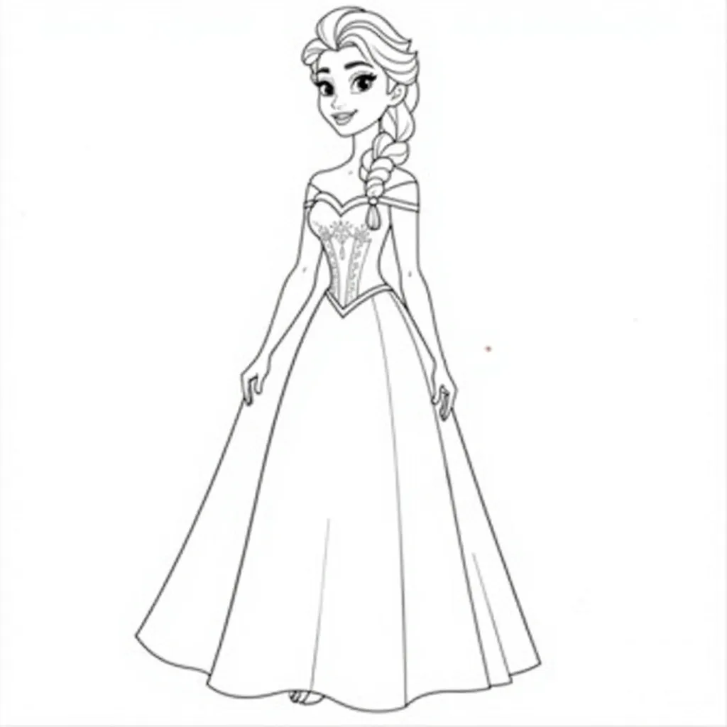 Princess Elsa in a skirt صفحات التلوين