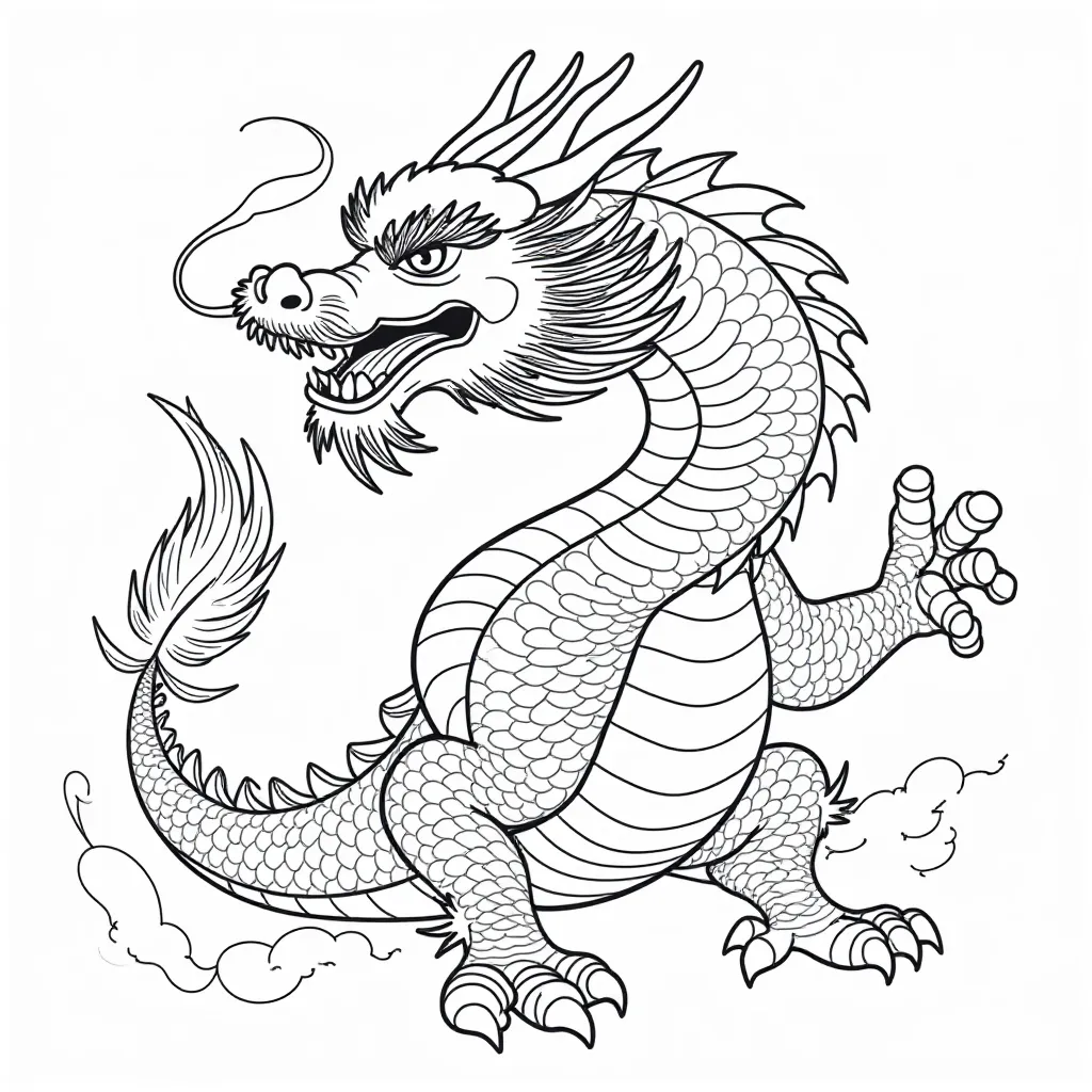 中国龙 Coloring Pages