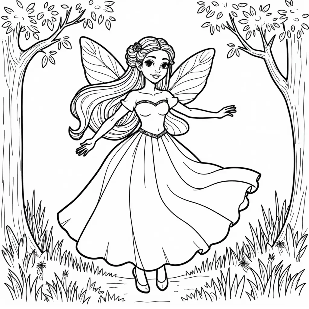 fairy tale صفحات التلوين