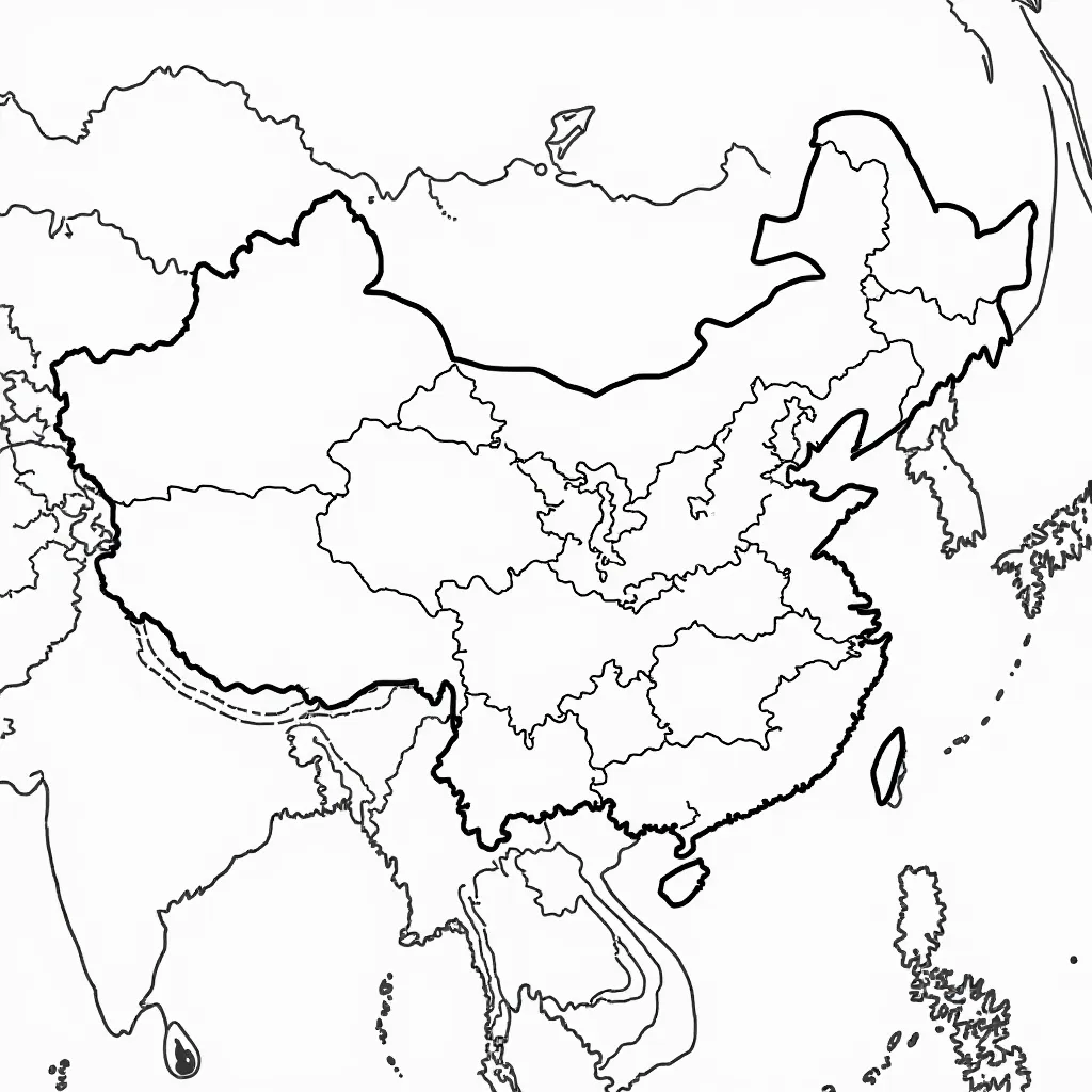 带有中国版图的地球 صفحات التلوين