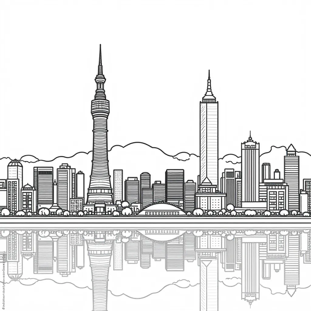 Taipei city skyline صفحات التلوين