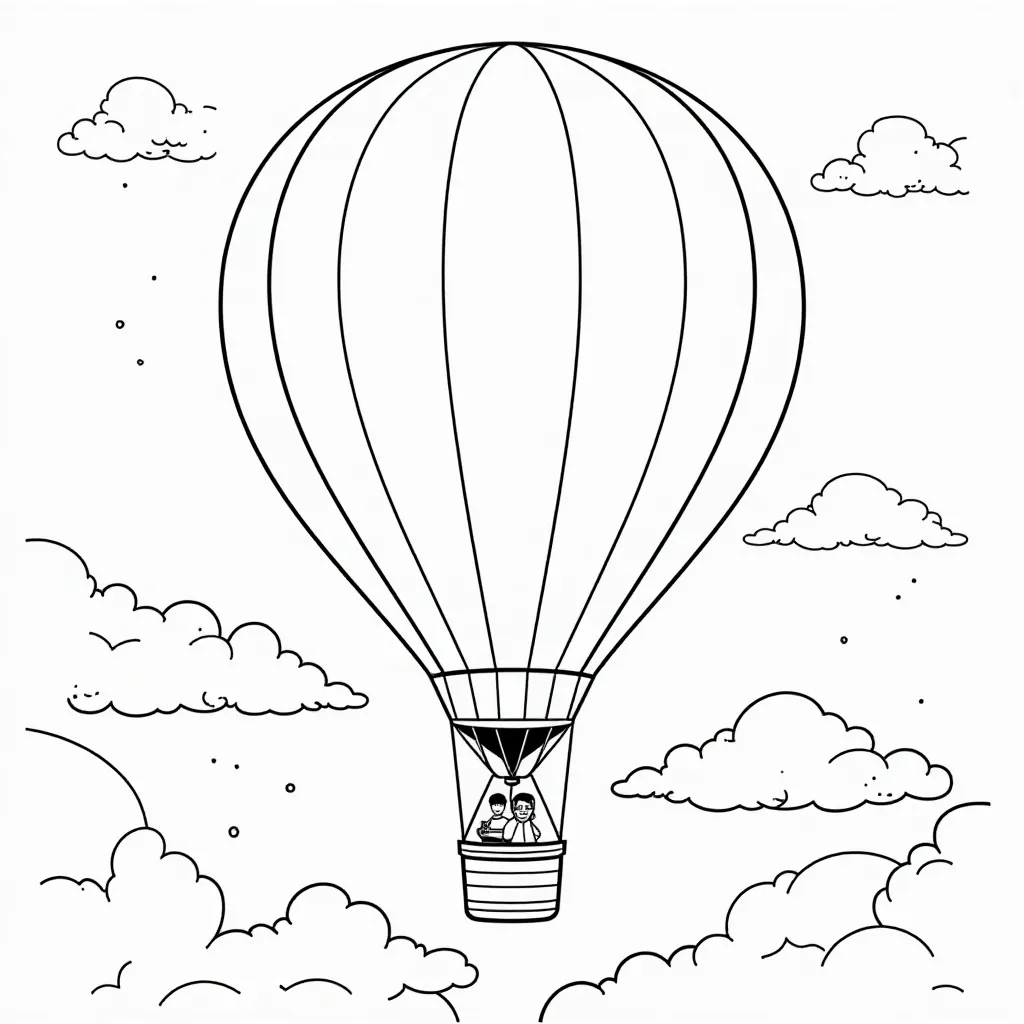 fancy air balloon صفحات التلوين