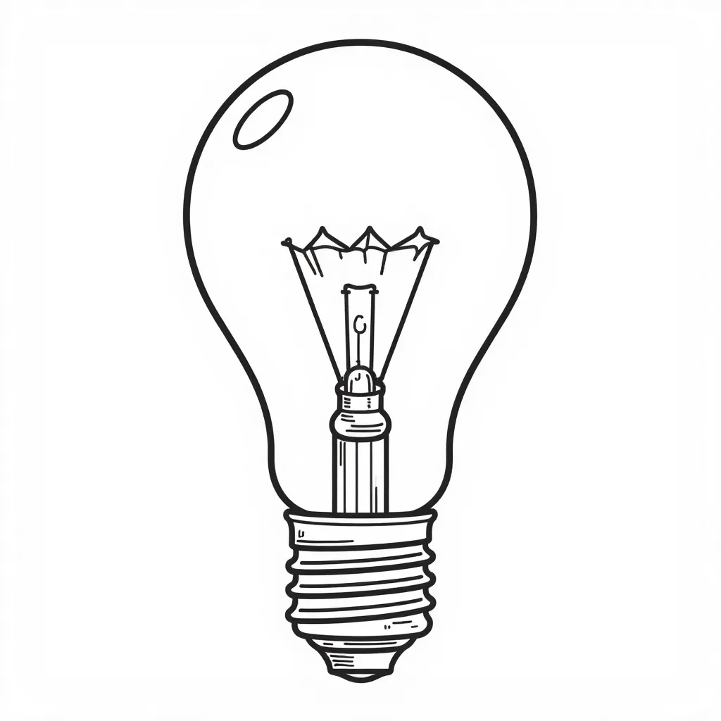 The image of Edison and a light bulb صفحات التلوين