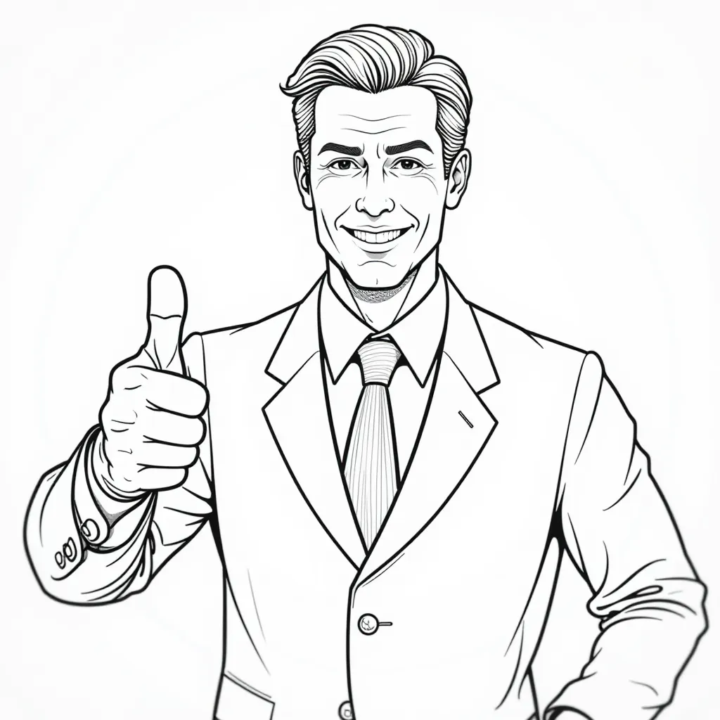 businessman full hight index thumb up صفحات التلوين