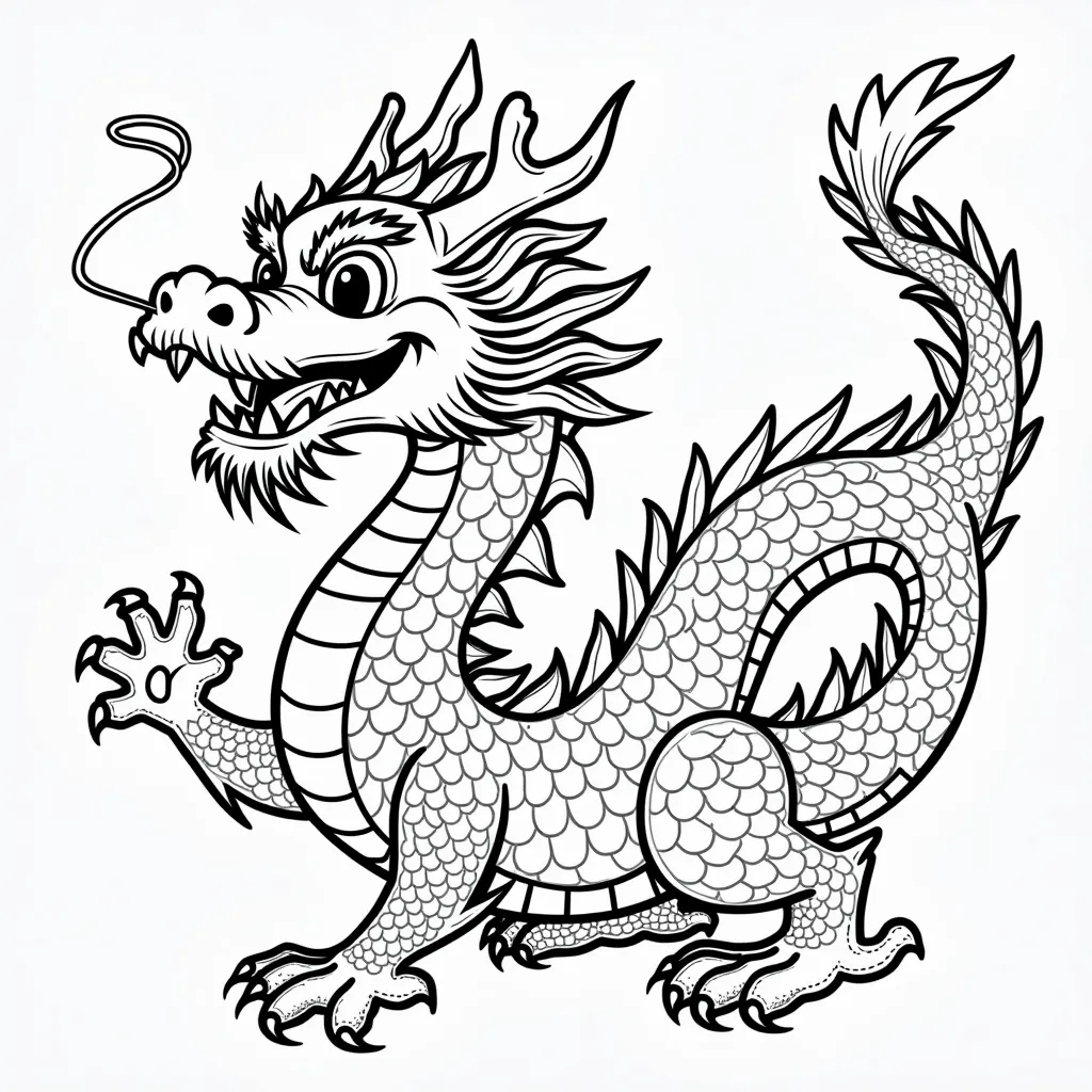 中国龙 coloring pages