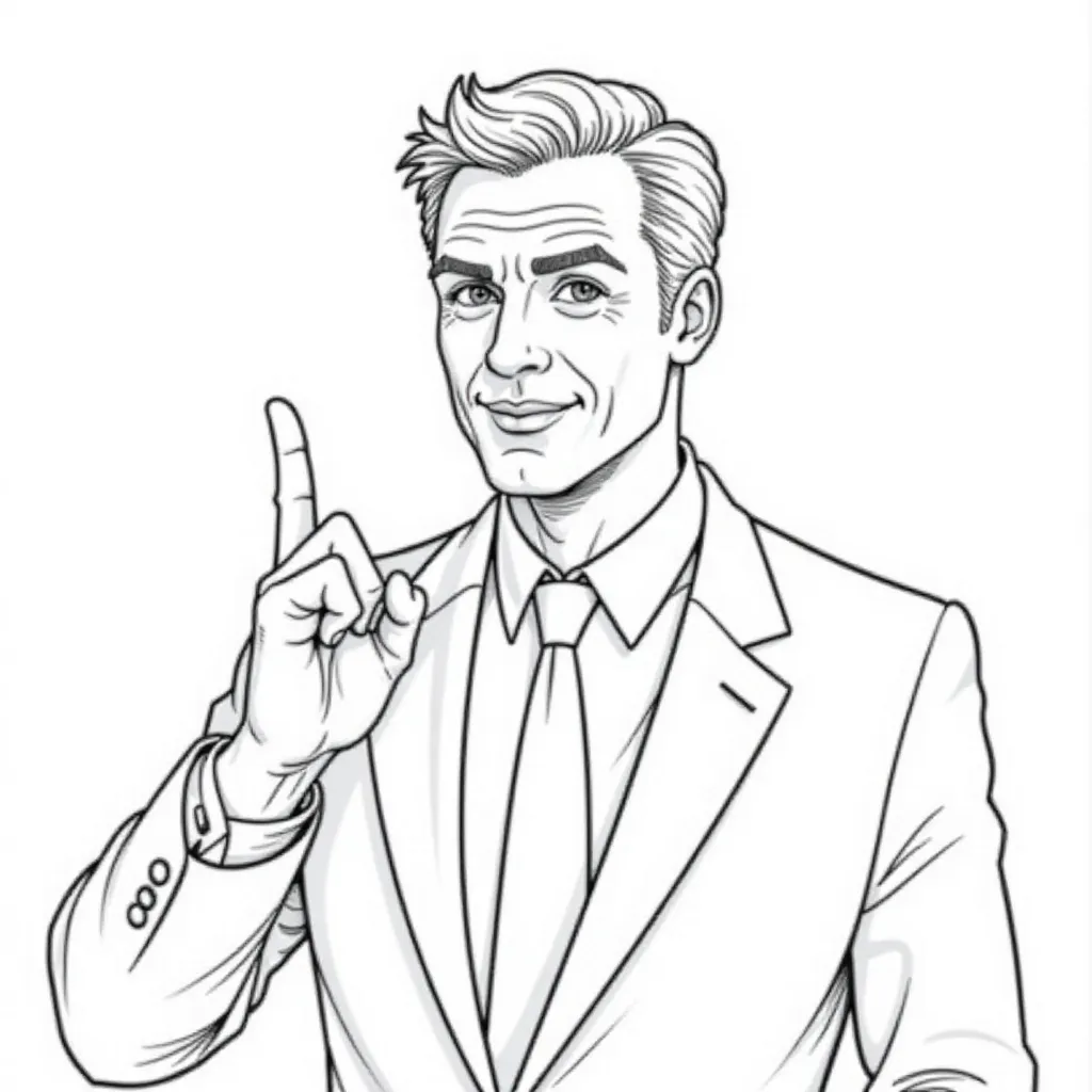 businessman full hightndex finger up صفحات التلوين