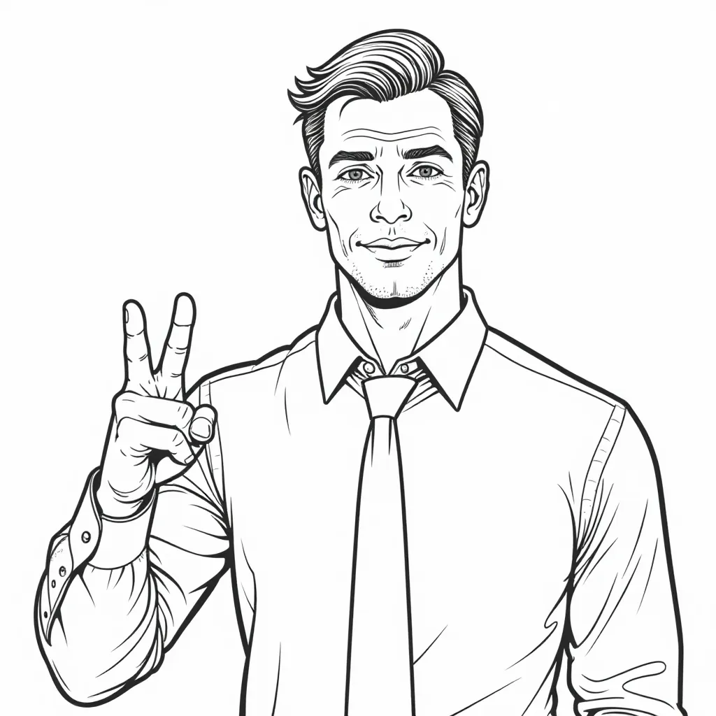 businessman full hight index finger up صفحات التلوين
