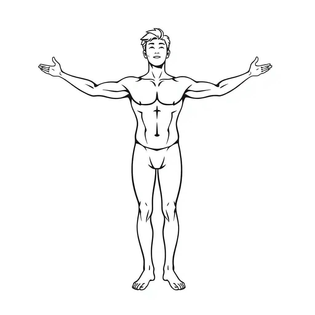 human stand up open long arms صفحات التلوين