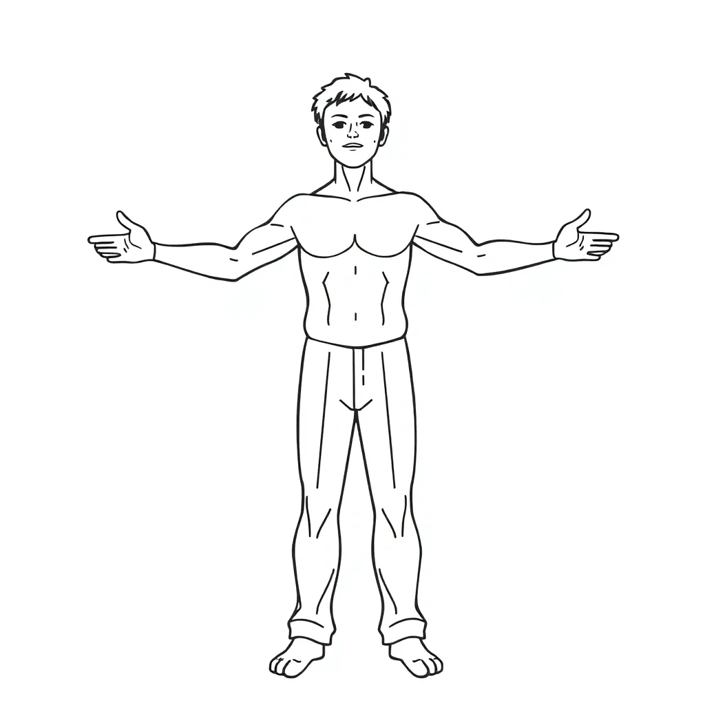 human stand up open  arms صفحات التلوين