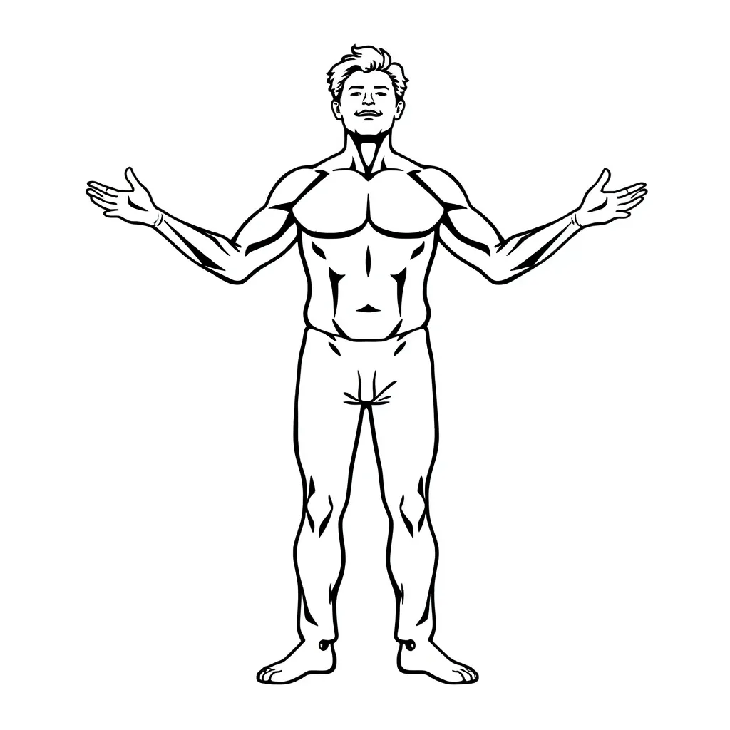 human stand up open  arms صفحات التلوين