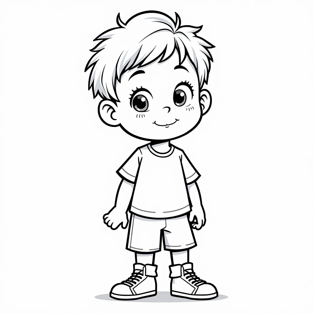 A boy coloring pages