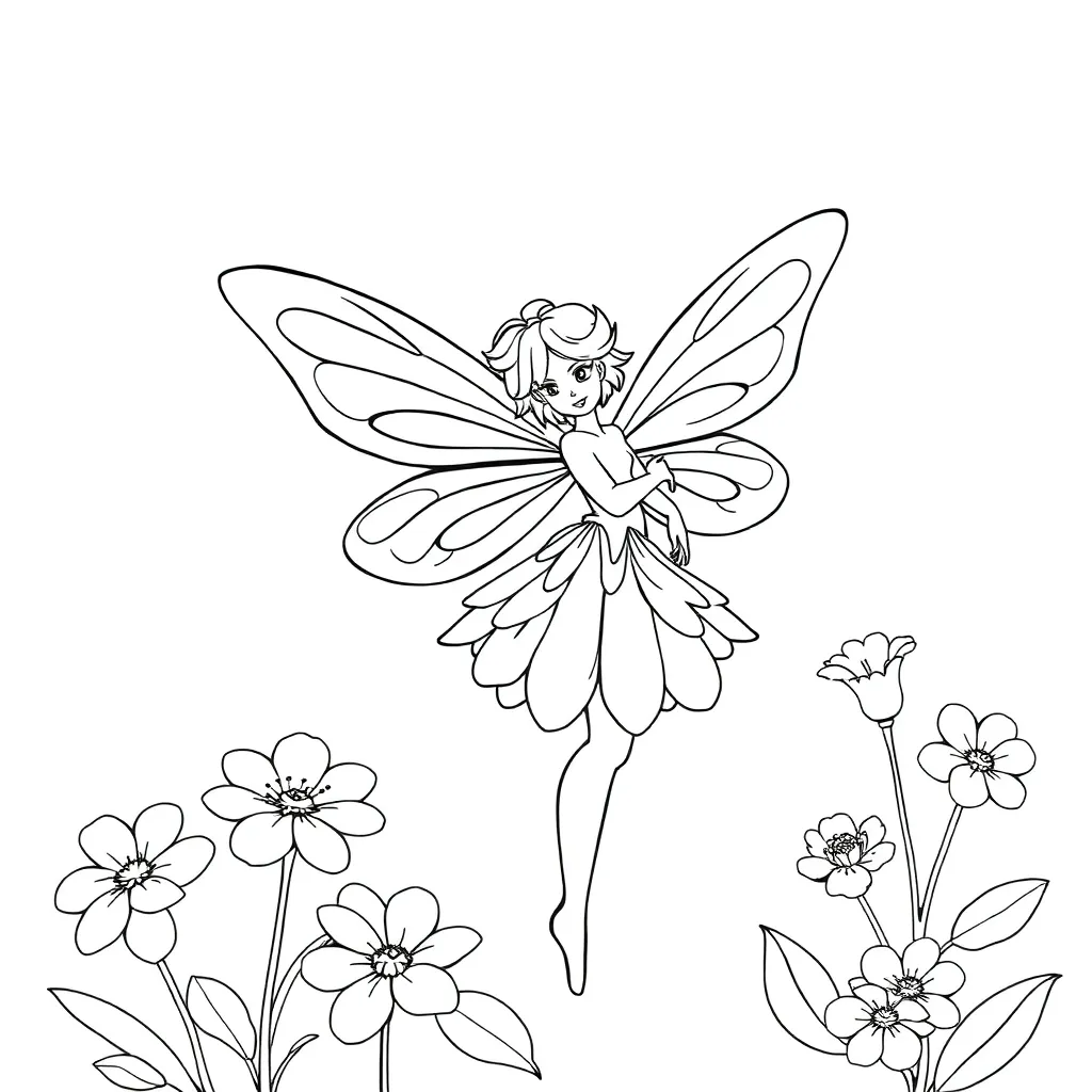 flower fairy صفحات التلوين