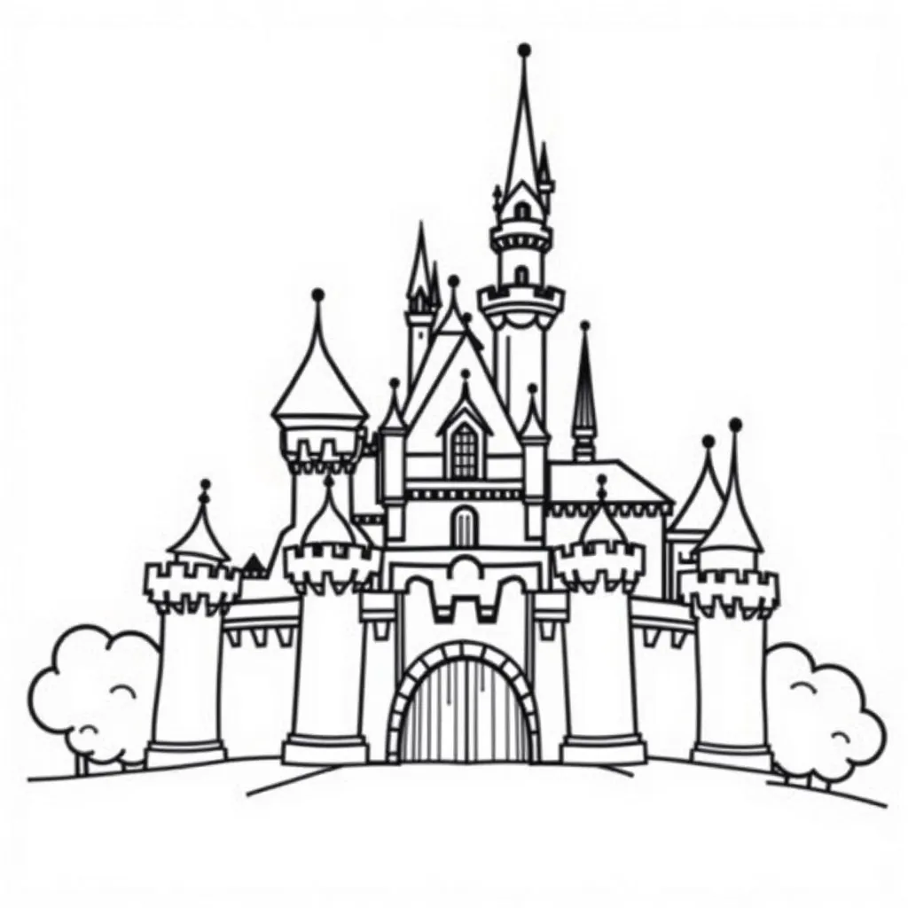 Disneyland Castle of Magical Dreams coloring pages