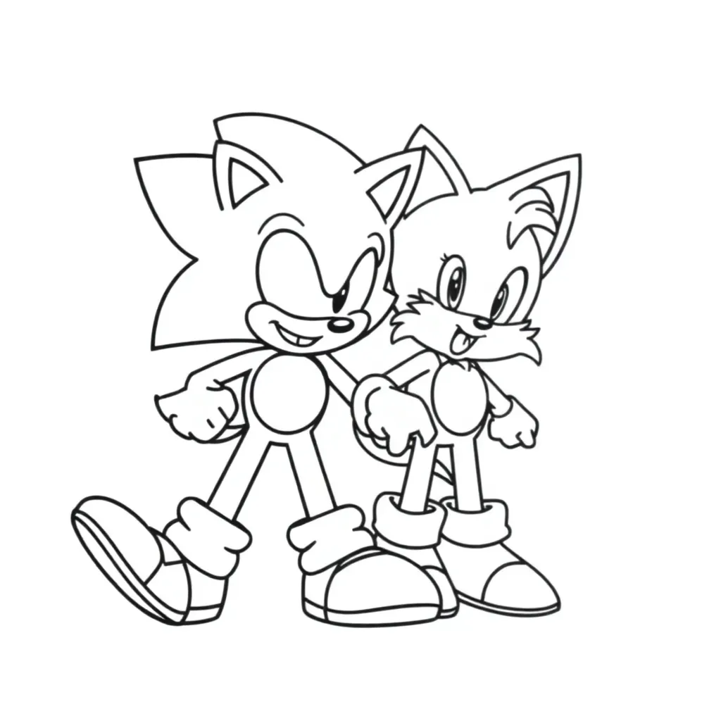 sonic and tails صفحات التلوين