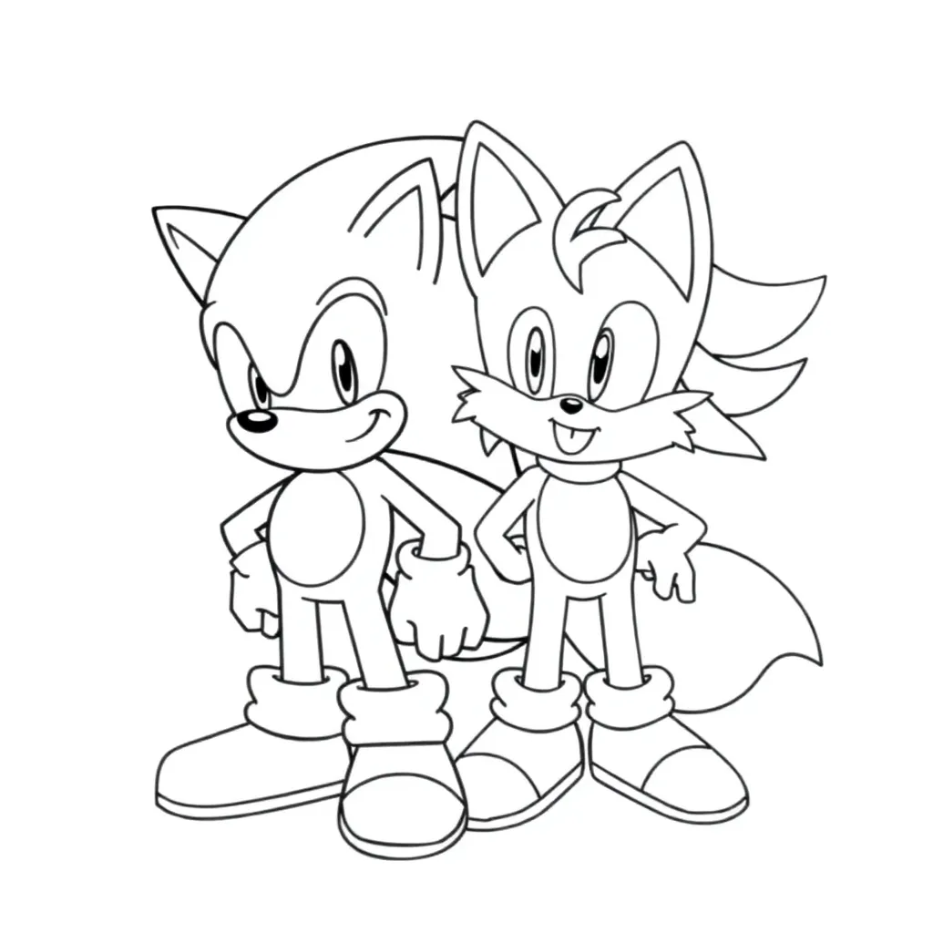 sonic and tails in details صفحات التلوين
