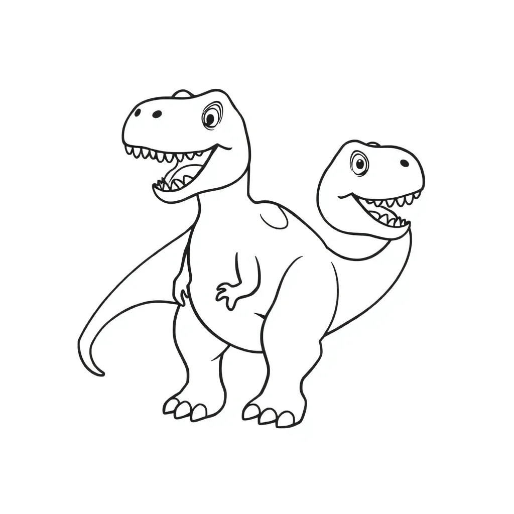 litlle cute trex with only two legs and the mother صفحات التلوين