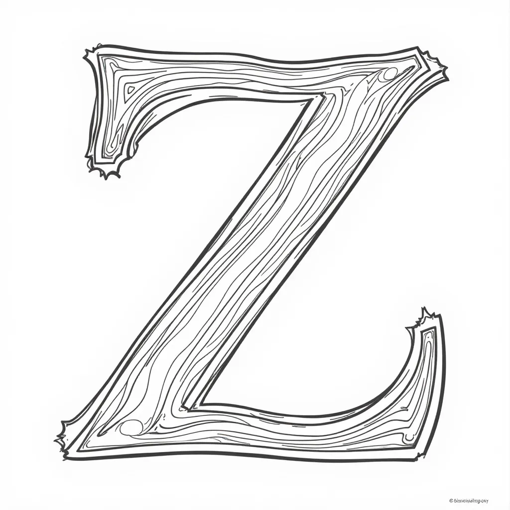  Letter Z Elegant صفحات التلوين
