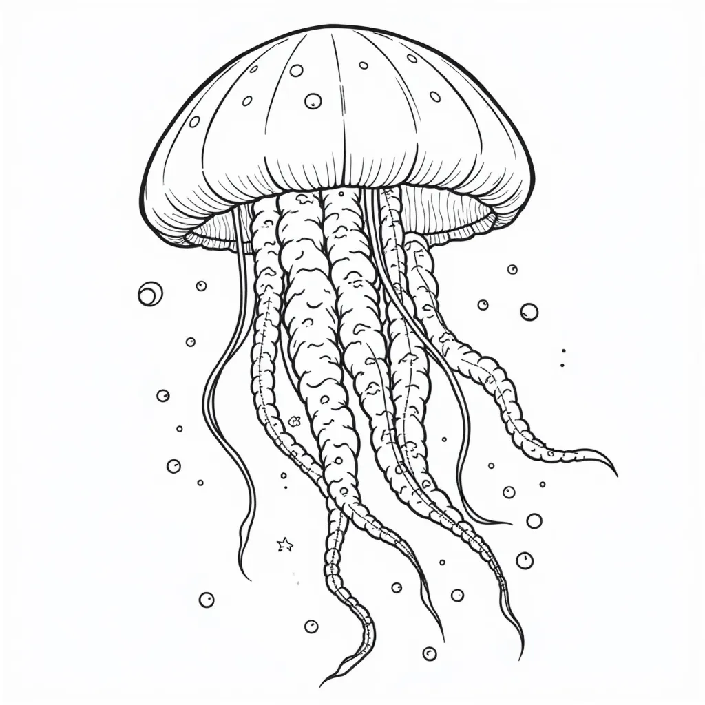  Jellyfish Coastal صفحات التلوين