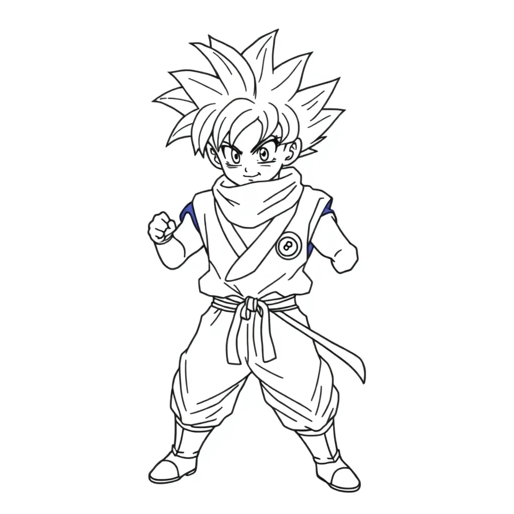 goku put on the costume of a ninja صفحات التلوين
