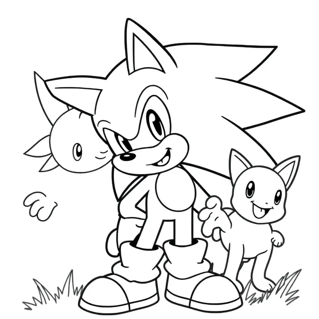 top sonic and bottom pokemon صفحات التلوين