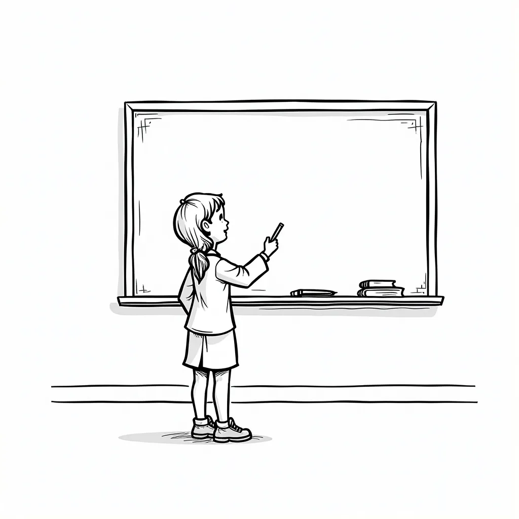 A teacher standing at the blackboard  coloring pages