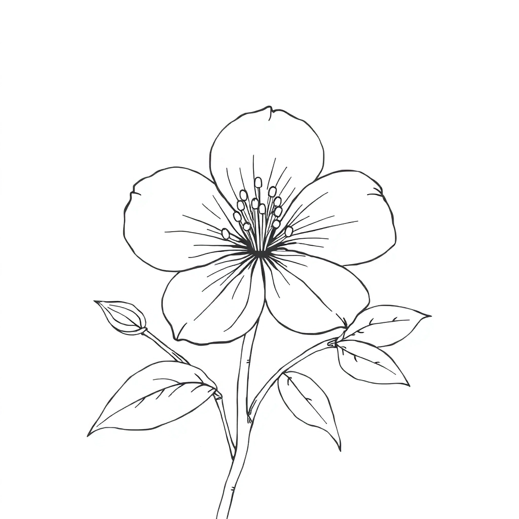 盛開油桐花素描 Páginas para Colorear