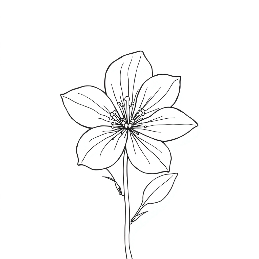 多束茂盛盛開油桐花素描 Páginas para Colorear
