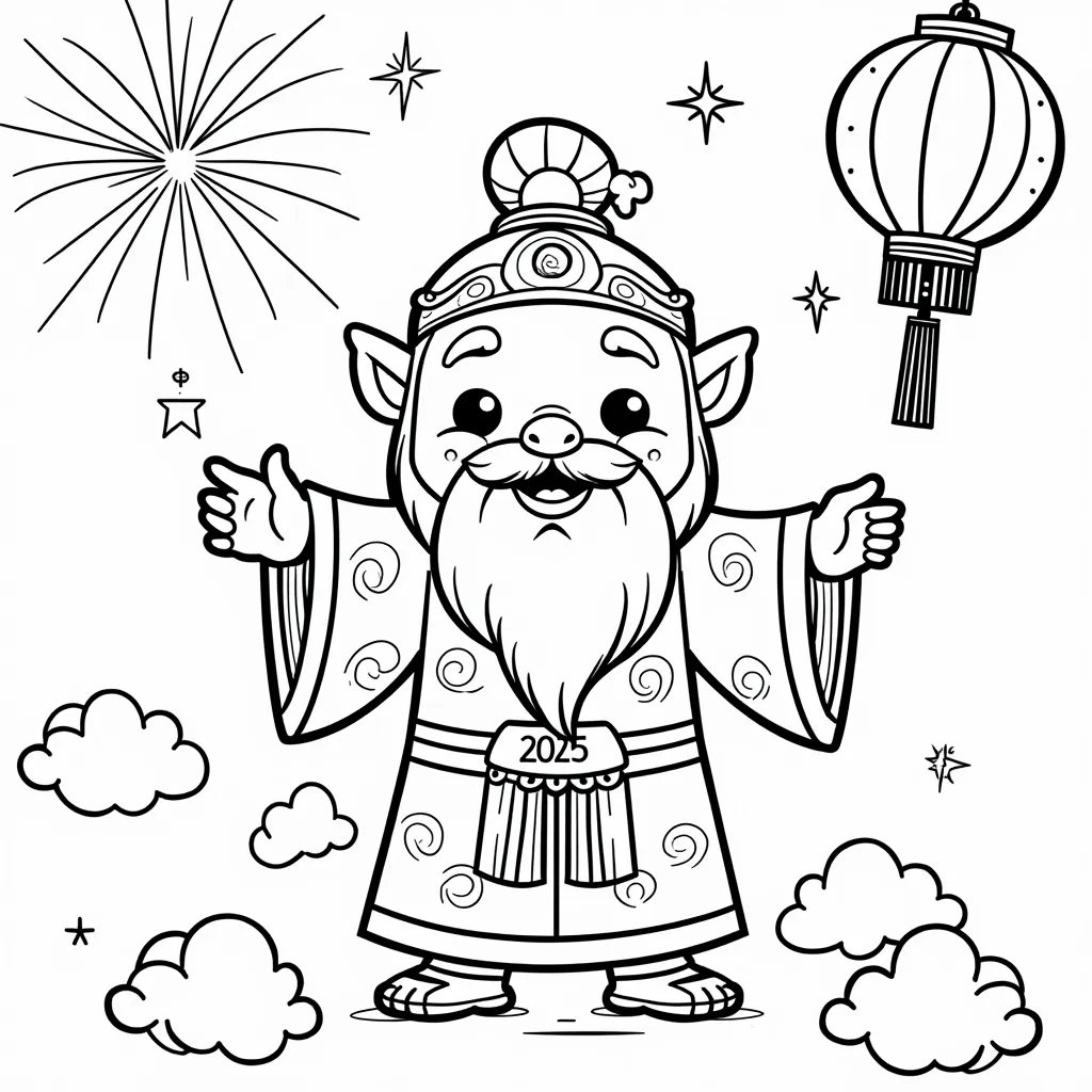 给我一个 中国东北 出马仙 coloring pages