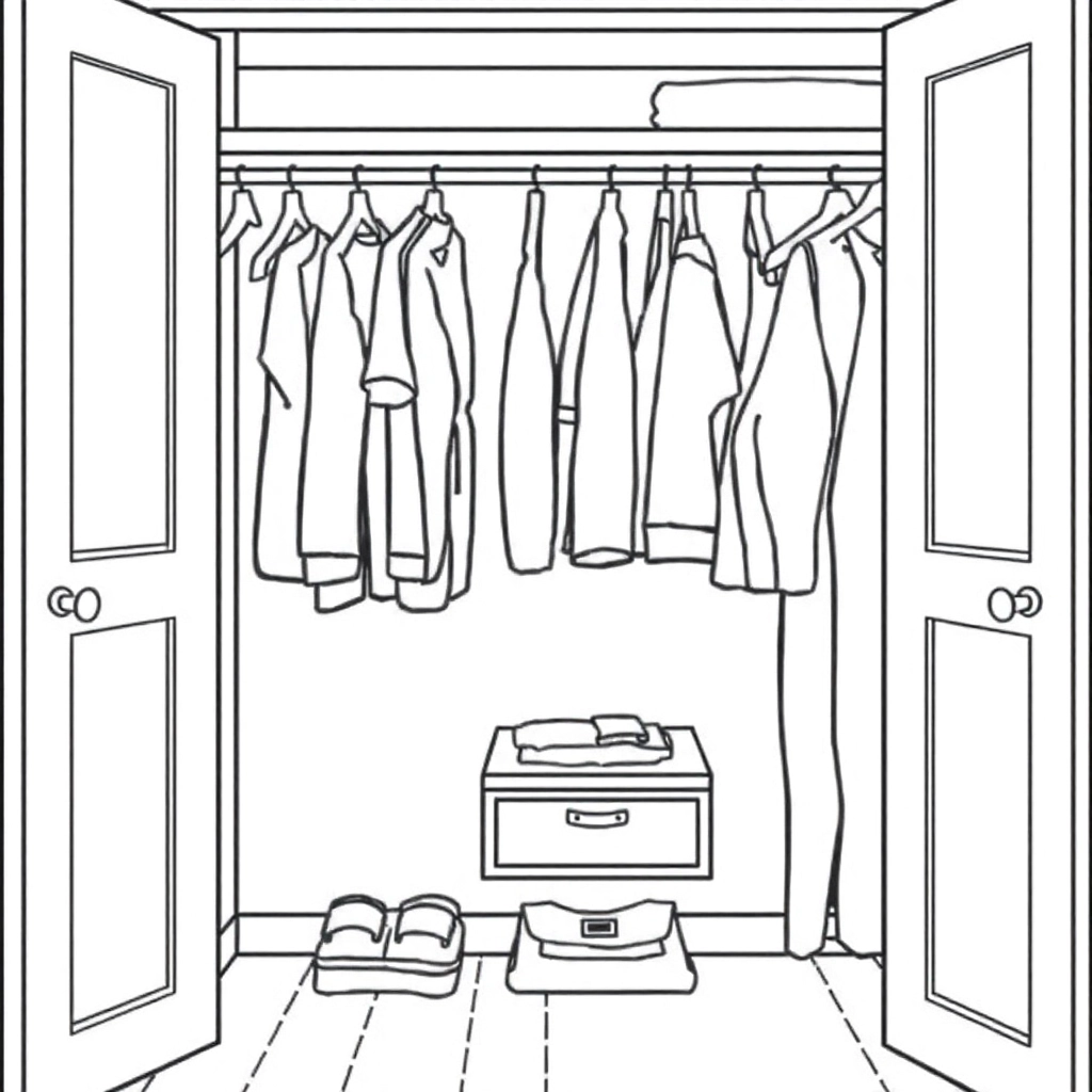 closet wardrobe صفحات التلوين