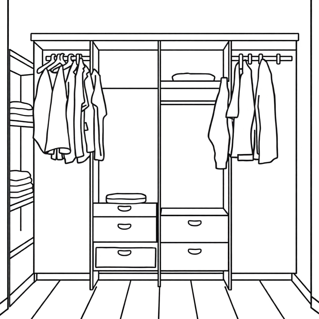 closet wardrobe صفحات التلوين