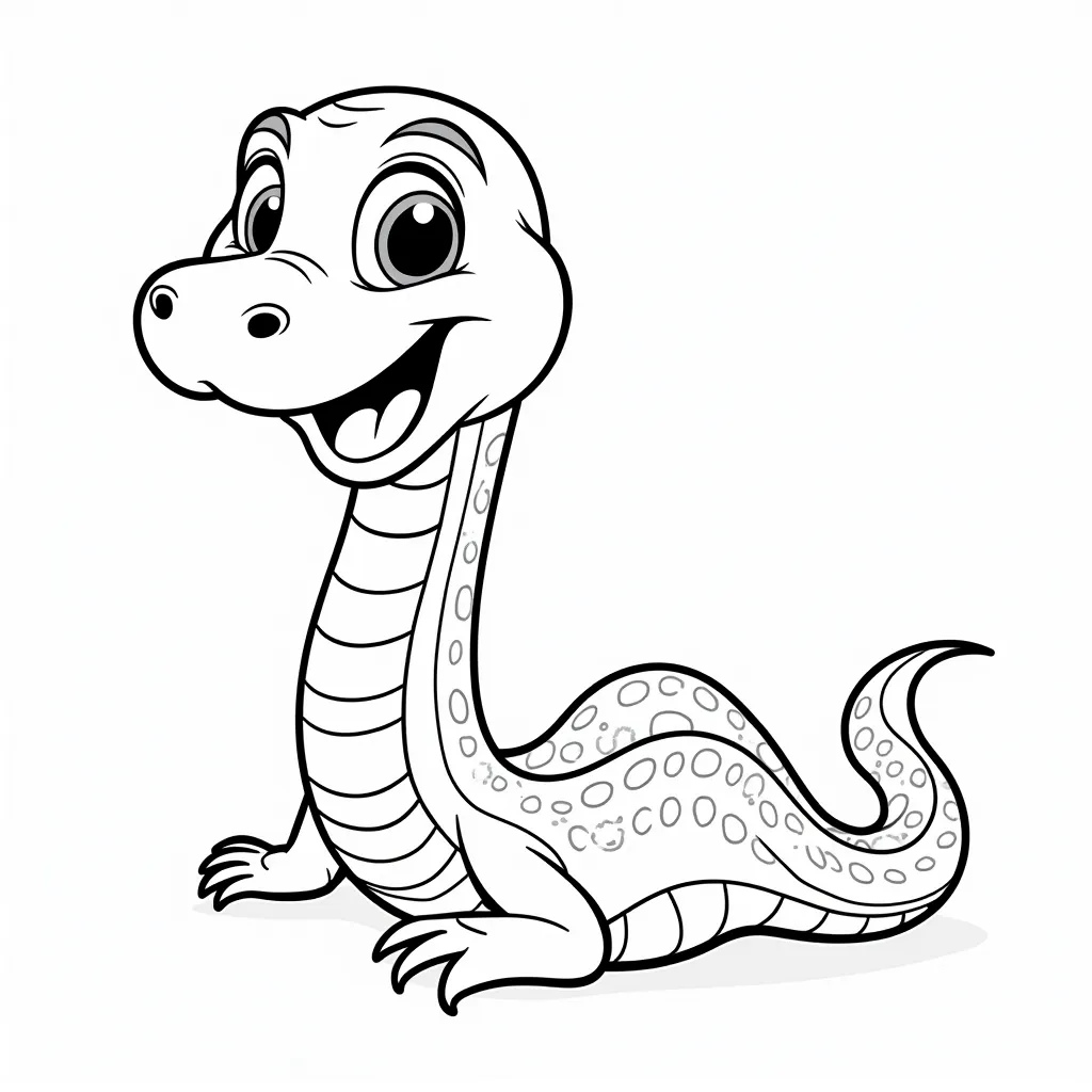 A cute snake coloring pages