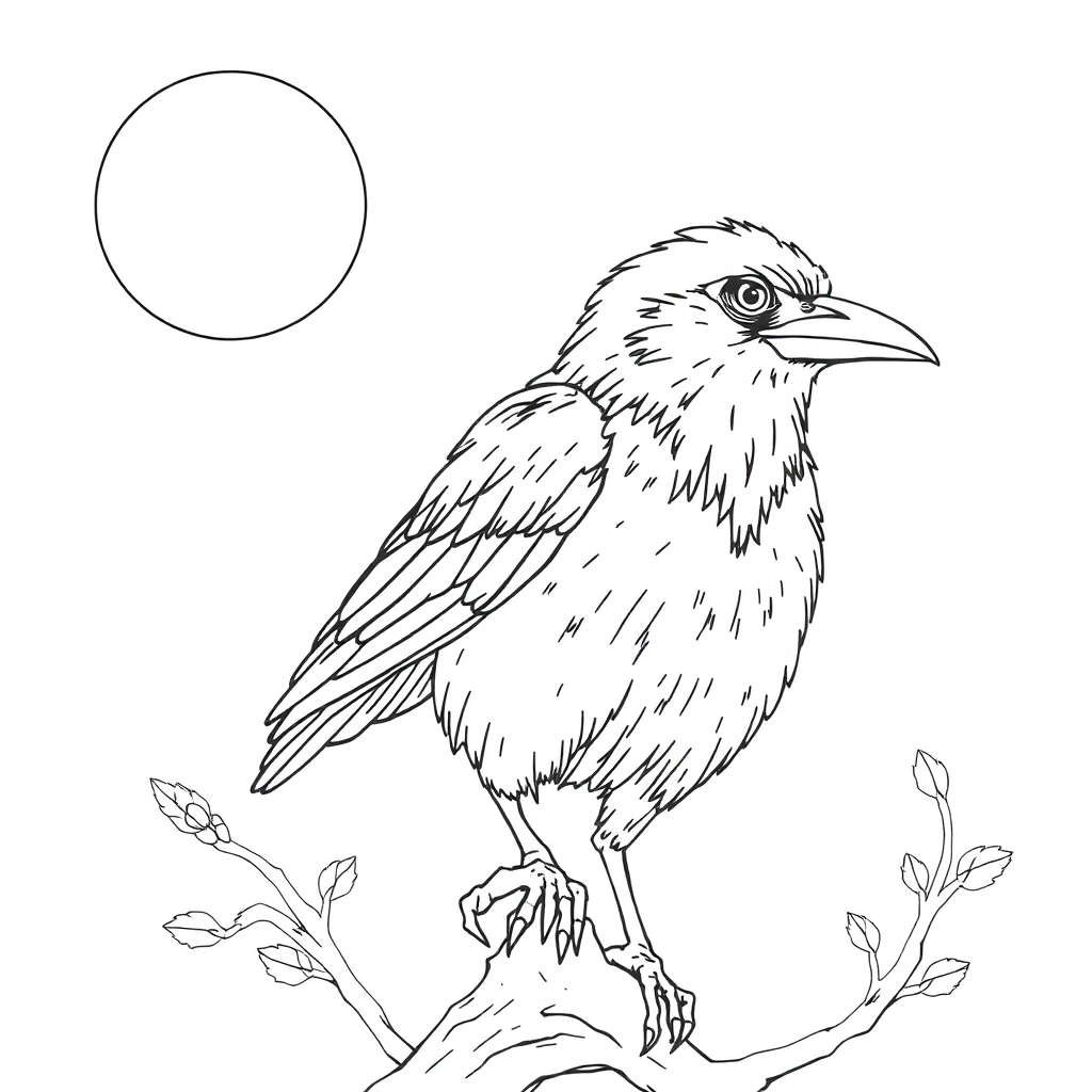 crow coloring صفحات التلوين