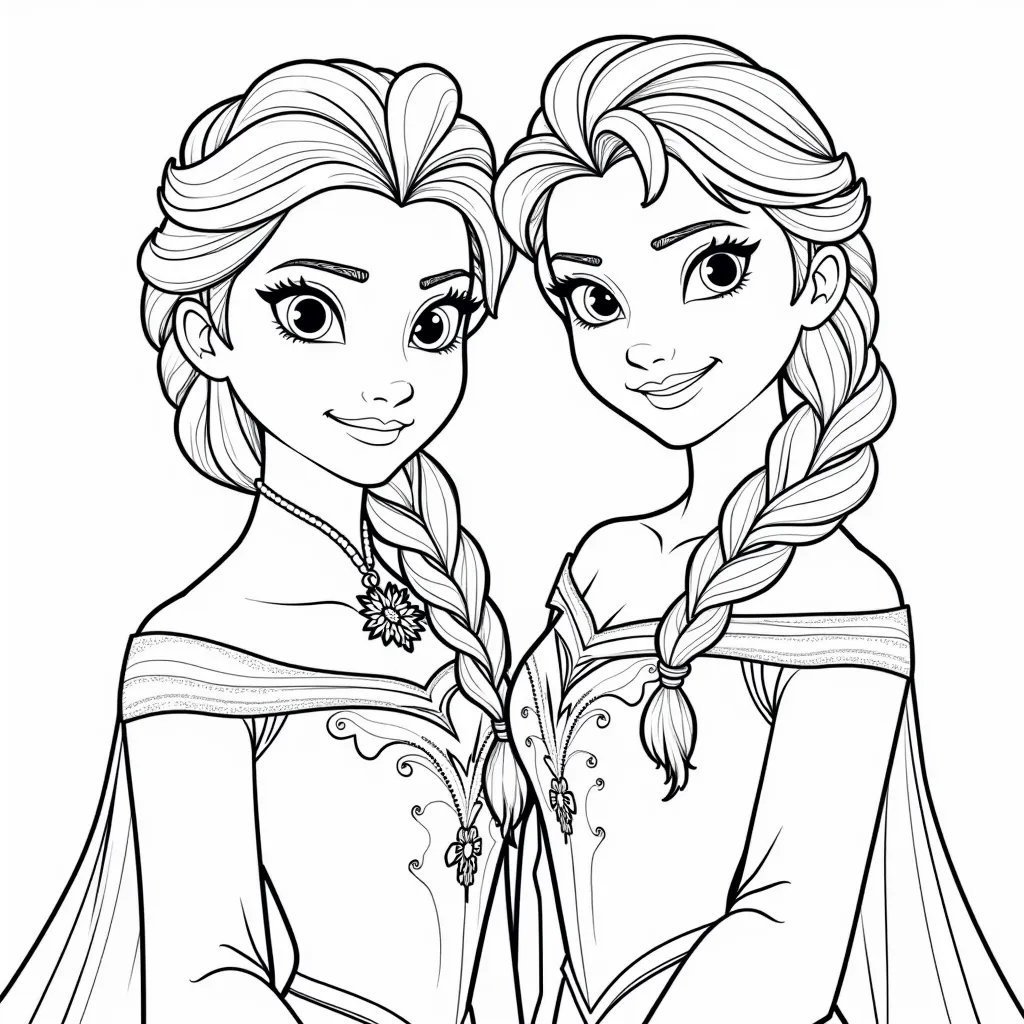 Anna and Elsa coloring pages