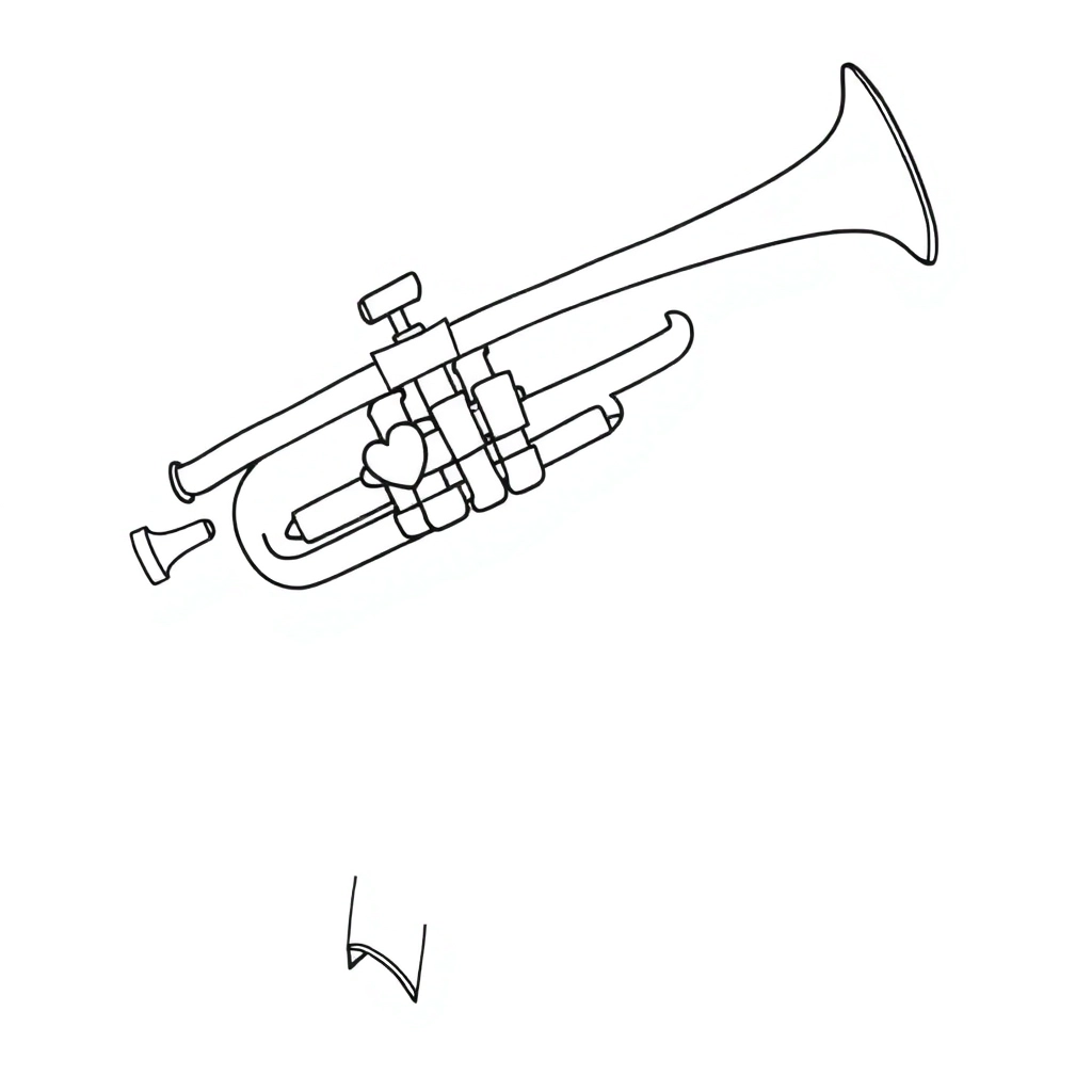 Trumpet bookmark صفحات التلوين