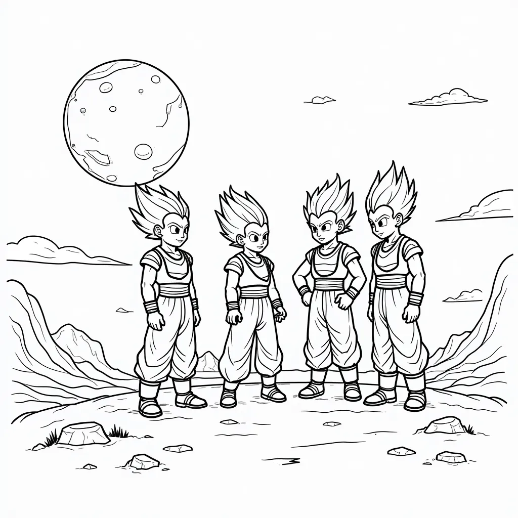 赛亚人在火星上 coloring pages