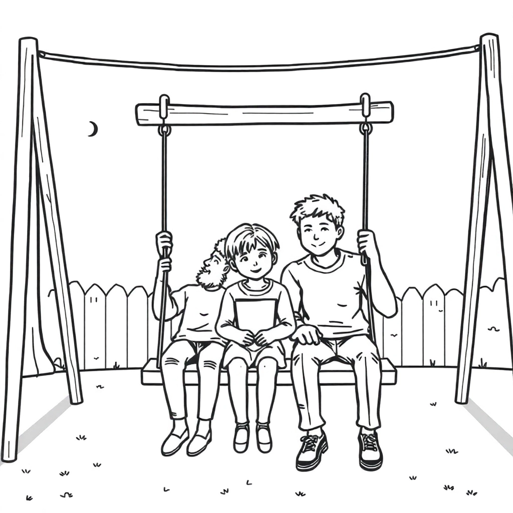 swing set 2 people Páginas para Colorear