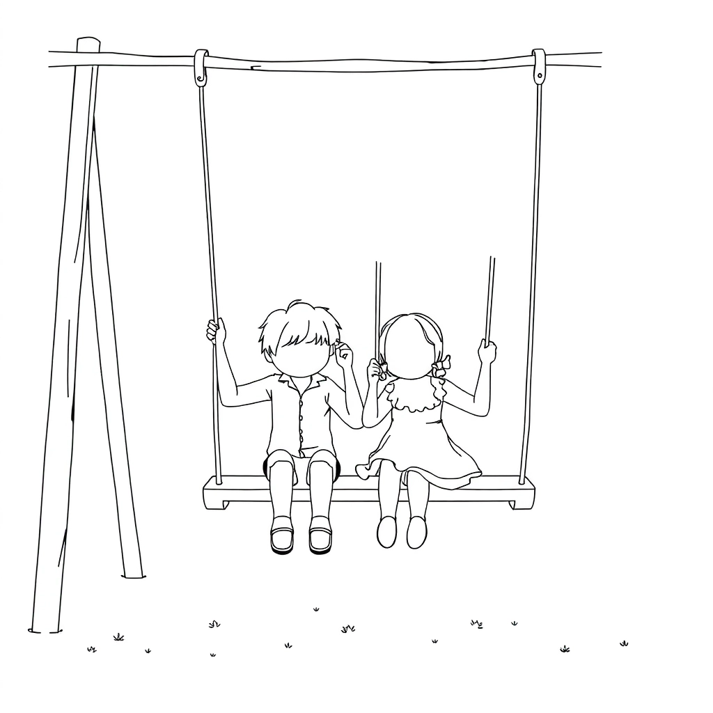 swing set only two people Páginas para Colorear