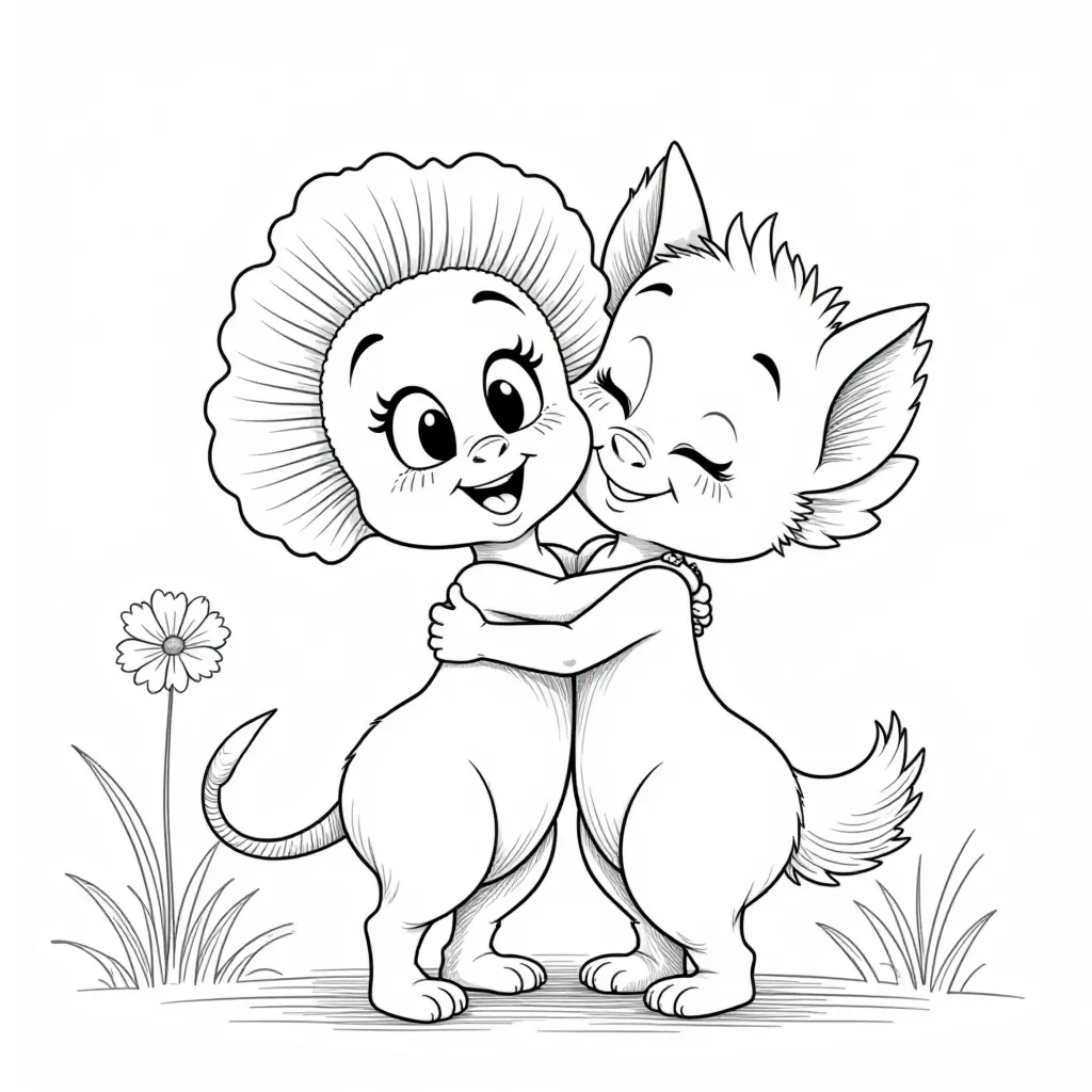  Poppy and Branch hugging صفحات التلوين
