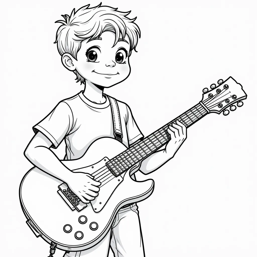  Branch playing guitar صفحات التلوين