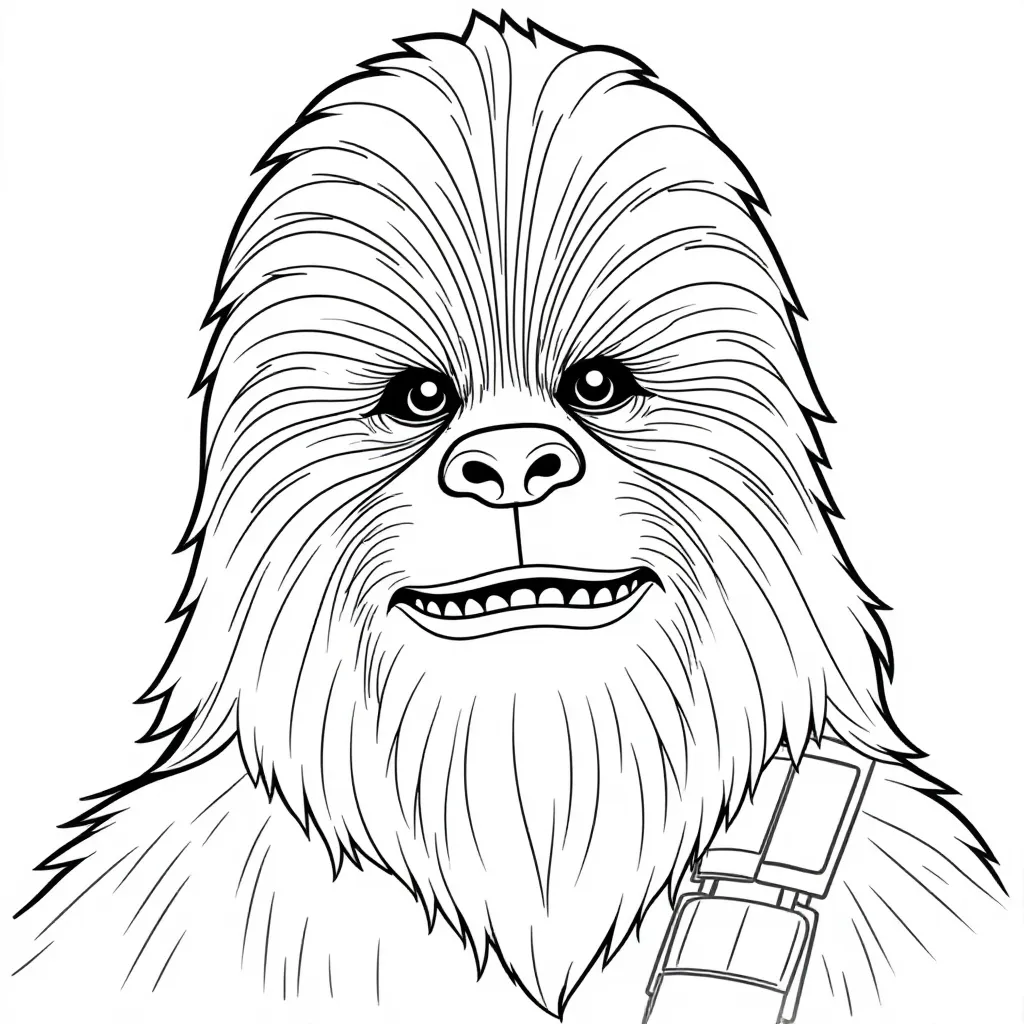 Close-up of Chewbacca's furry face صفحات التلوين