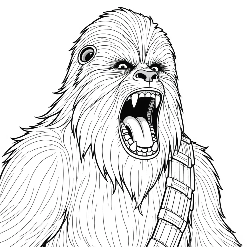  Chewbacca roaring fiercely صفحات التلوين