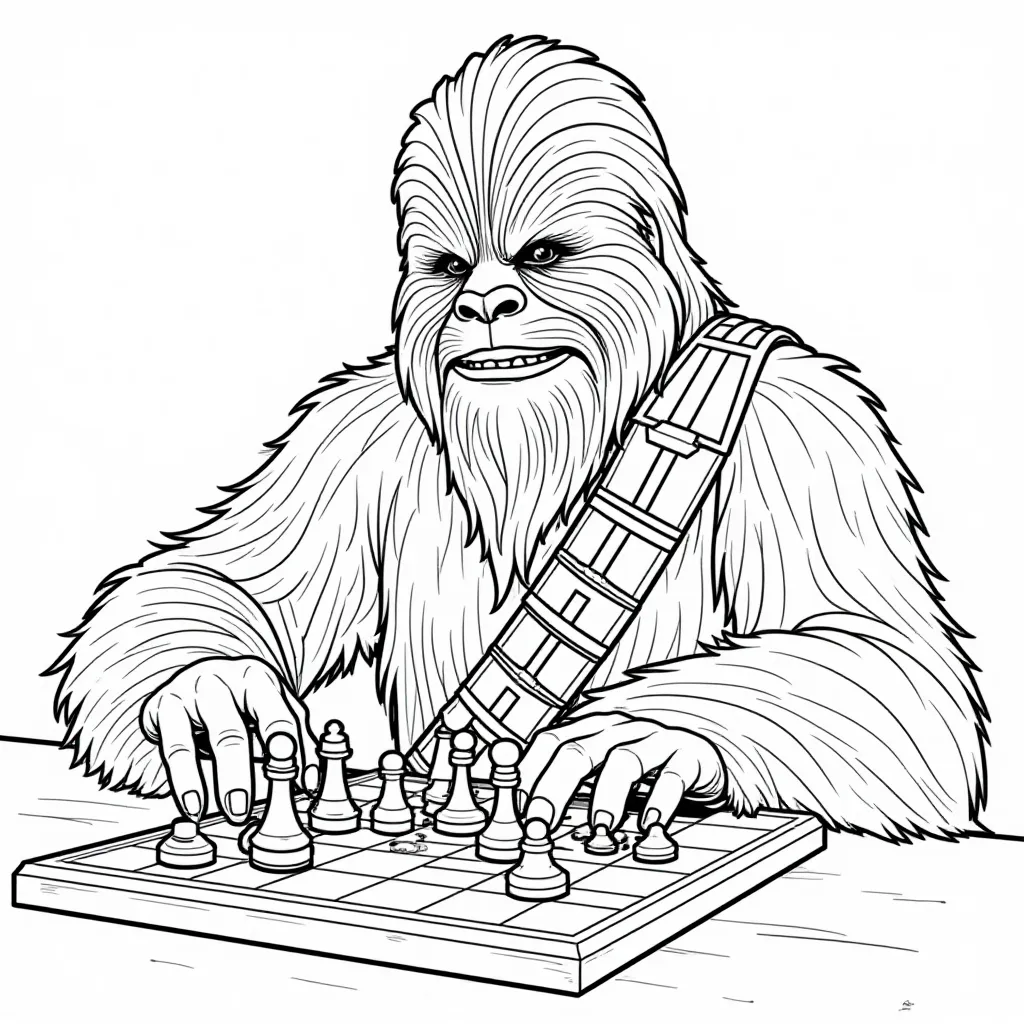  Chewbacca playing Dejarik (holo-chess) صفحات التلوين