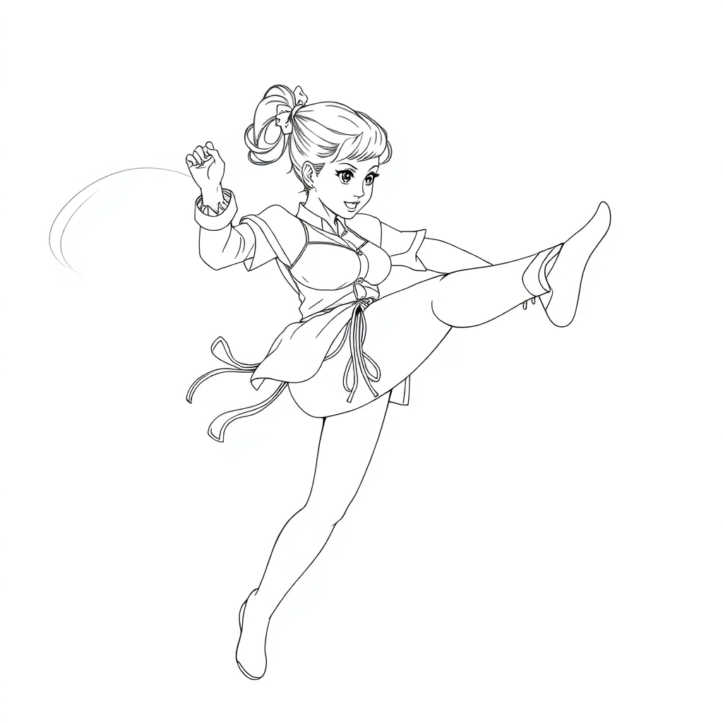 street fighter chunli kick to air صفحات التلوين