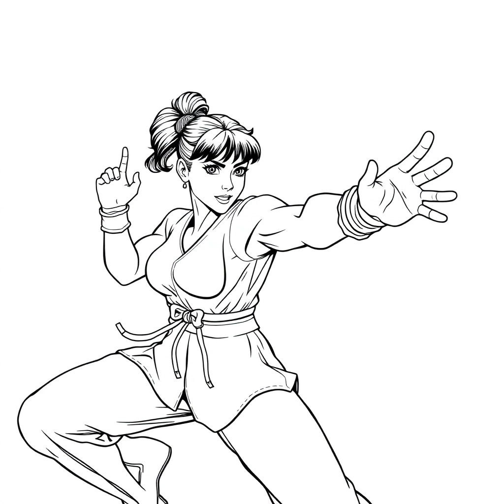 street fighter chunli kick to air صفحات التلوين