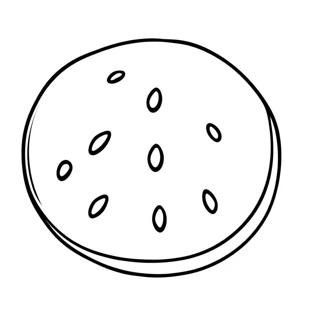 توجد بطيخة على اللوحة.